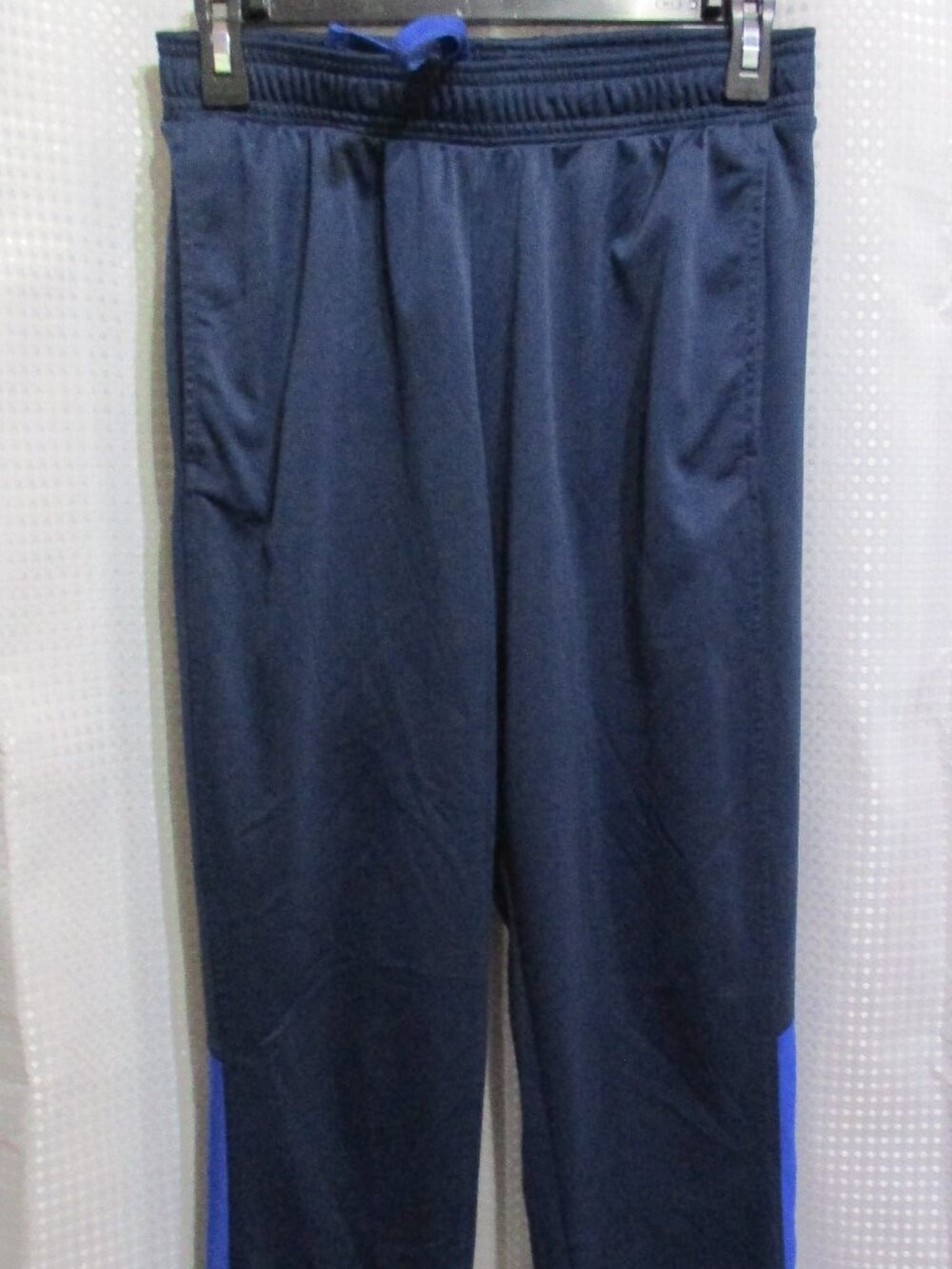 Men's Athletic Works Dri-Fit Navy Blue w/Royal Blue Stripe Jogging Pants  Sz. M